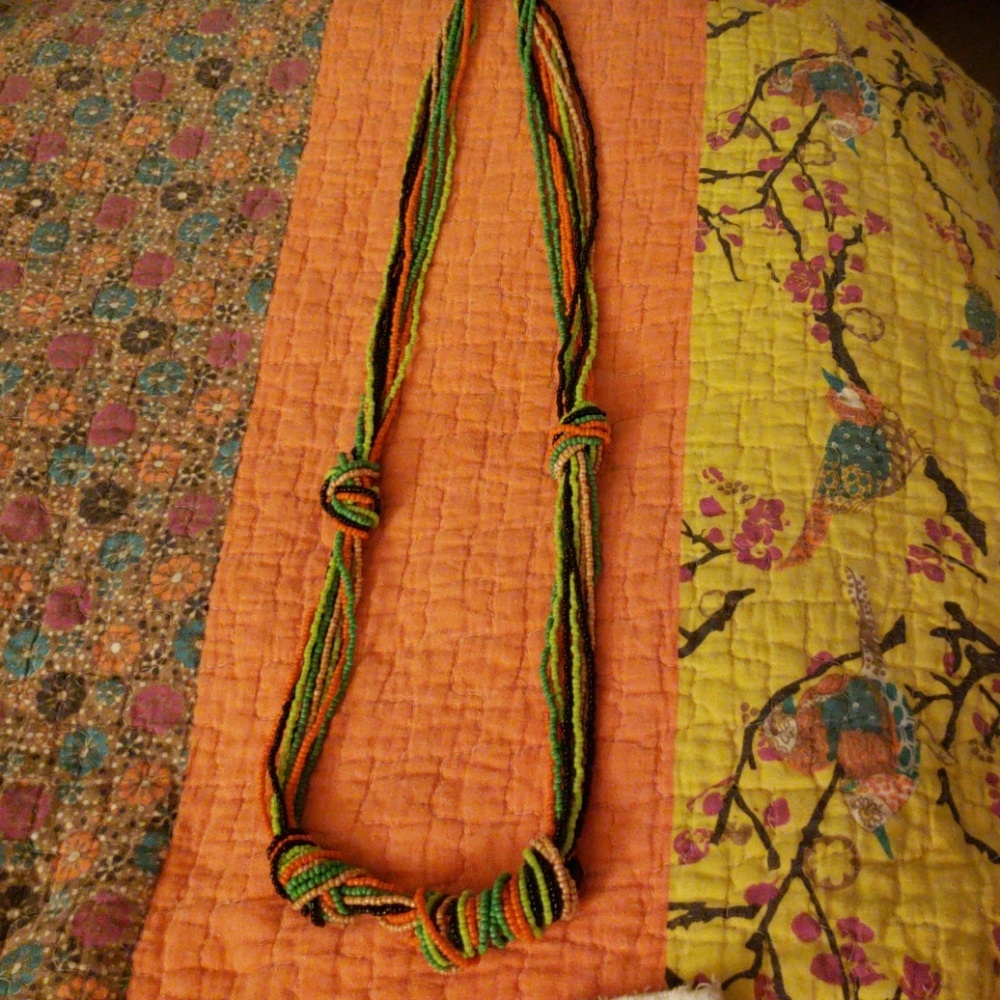 Multi beaded rope necklace